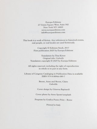 Gabriële; A Novel