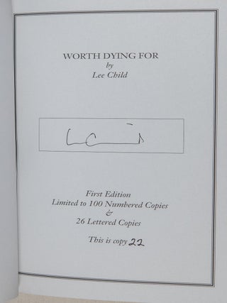 Worth Dying For; Limited Edition - A Jack Reacher Novel