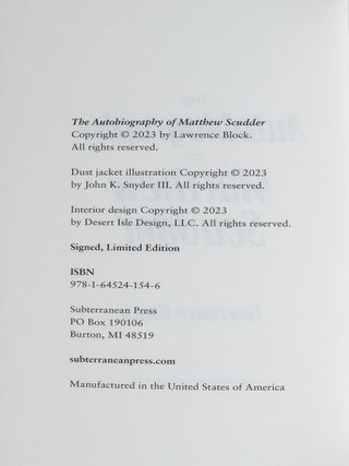The Autobiography of Matthew Scudder