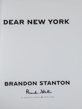 Dear New York,; Brandon Stanton