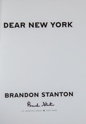 Dear New York,; Brandon Stanton